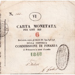 ASSEDIO DI PALMANOVA 6 LIRE 1848